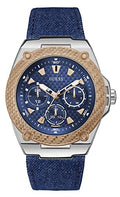 Guess Legacy Analog Blue Dial Blue Denim Strap Watch for Men - W1058G1