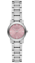 Burberry The City Diamonds Pink Dial Silver Steel Strap Watch for Women - BU9231