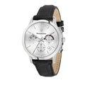 Maserati Ricordo Silver Dial Black Leather Strap Watch For Men - R8871633001