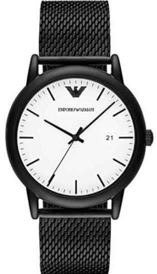 Emporio Armani Luigi Quartz White Dial Blue Mesh Bracelet Watch For Men - AR11025