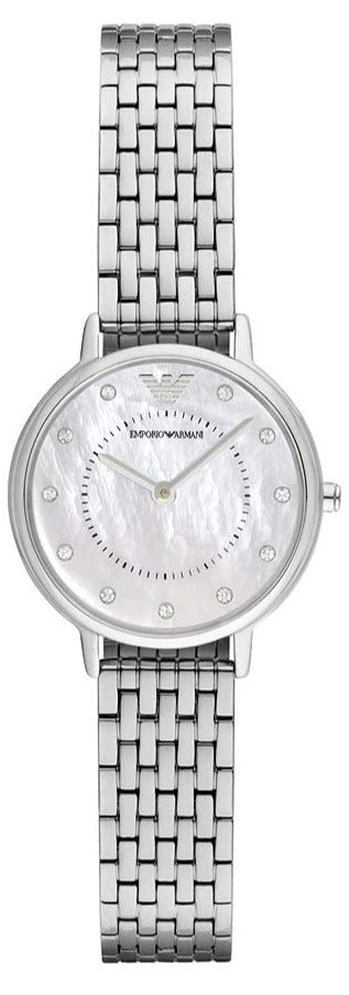 Emporio Armani Kappa Mother of Pearl Dial Silver Mesh Bracelet Watch For Women - AR2511