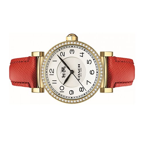 Coach Madison White Dial Red Leather Strap Watch for Women - 14502400