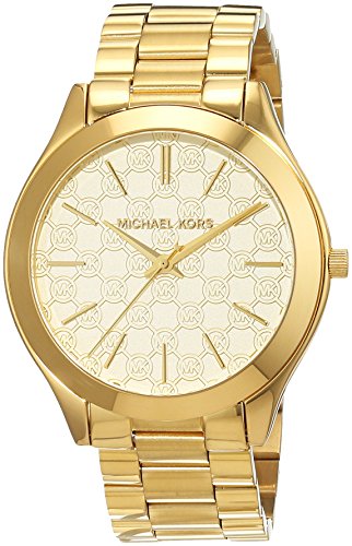 Michael Kors Slim Runway Gold Dial Gold Steel Strap Watch for Women - MK3335