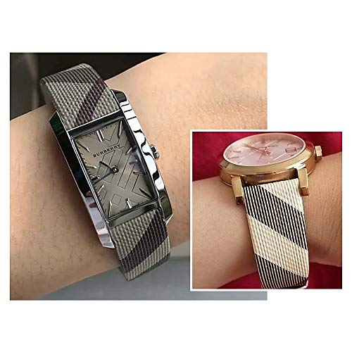 Burberry The Pioneer Grey Dial Brown Leather Strap Watch for Women - BU9504