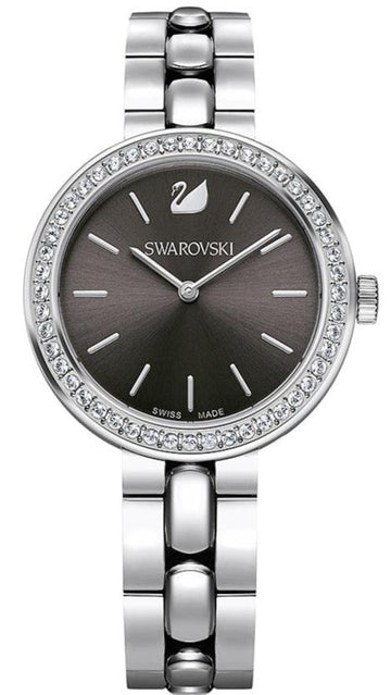 Swarovski Daytime Rhinestones Grey Dial Silver Steel Strap Watch for Women - 5213681