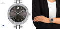 Swarovski Daytime Rhinestones Grey Dial Silver Steel Strap Watch for Women - 5213681