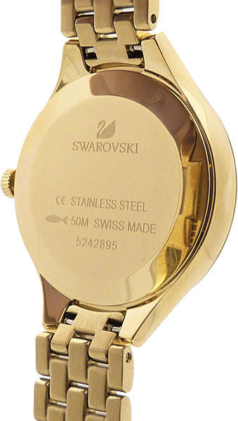 Swarovski Lovely Crystals White Dial Gold Steel Strap Watch for Women - 5242895