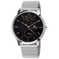 Tommy Hilfiger Hunter Quartz Black Dial Silver Steel Strap Watch for Men - 1791610