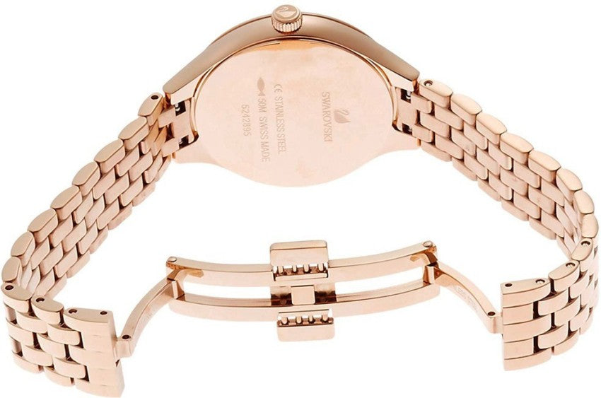 Swarovski Lovely Crystals Mother of Pearl Dial Rose Gold Steel Strap Watch for Women - 5261496