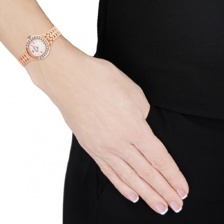 Swarovski Lovely Crystals Mother of Pearl Dial Rose Gold Steel Strap Watch for Women - 5261496