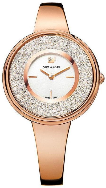 Swarovski Crystalline Crystals White Dial Rose Gold Steel Strap Watch for Women - 5269250