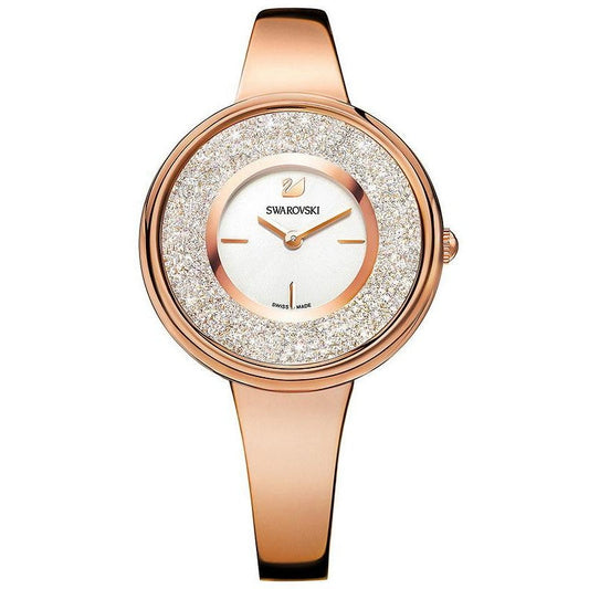 Swarovski Crystalline Bracelet White Dial Rose Gold Steel Strap Watch for Women - 5269250