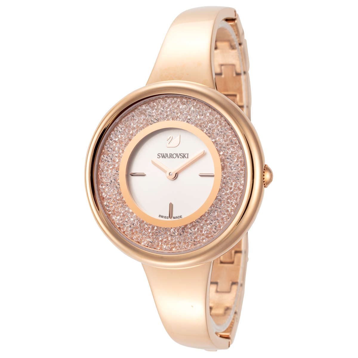 Swarovski Crystalline Crystals White Dial Rose Gold Steel Strap Watch for Women - 5269250