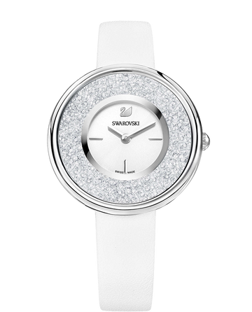 Swarovski Crystalline Pure White Dial White Leather Strap Watch for Women - 5275046