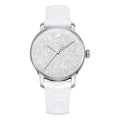 Swarovski Crystalline Hours Silver Dial White Leather Strap Watch for Women - 5295383