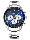 Hugo Boss Trophy Chronograph Blue Dial Silver Steel Strap Watch for Men - 1513630