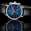 Calvin Klein Chronograph Blue Dial Black Leather Strap Watch for Men - K8Q371CN