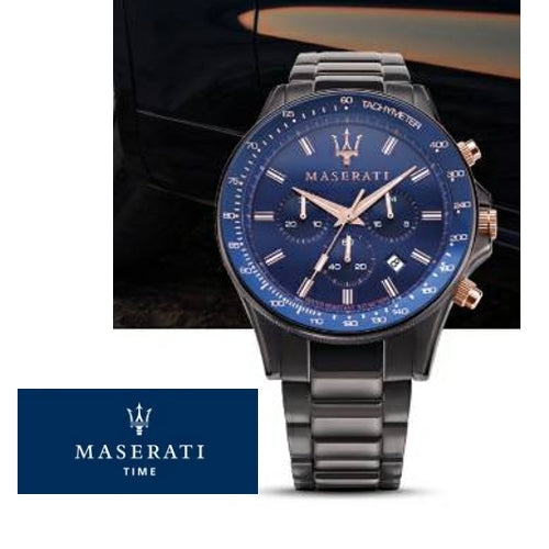 Maserati SFIDA Chronograph Blue Dial Stainless Steel Watch For Men - R8873640001