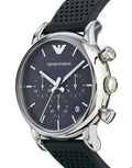 Emporio Armani Luigi Chronograph Quartz Grey Dial Grey Leather Strap Watch For Men - AR1735