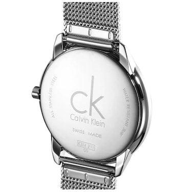 Calvin Klein Minimal Gray Dial Silver Mesh Bracelet Watch for Men - K3M21123