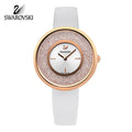 Swarovski Crystalline Pure White Dial White Leather Strap Watch for Women - 5376083