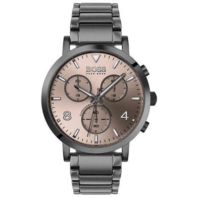 Hugo Boss Spirit Chronograph Grey Dial Grey Steel Strap Watch for Men - 1513695