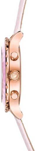 Swarovski Octea Lux Chrono Pink Dial Pink Leather Strap Watch for Women - 5452501