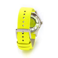 Marc Jacobs Henry Skeleton Neon Yellow Dial Leather Strap Watch for Women - MBM1242