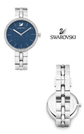 Swarovski Cosmopolitan Blue Dial Silver Steel Strap Watch for Women - 5517790