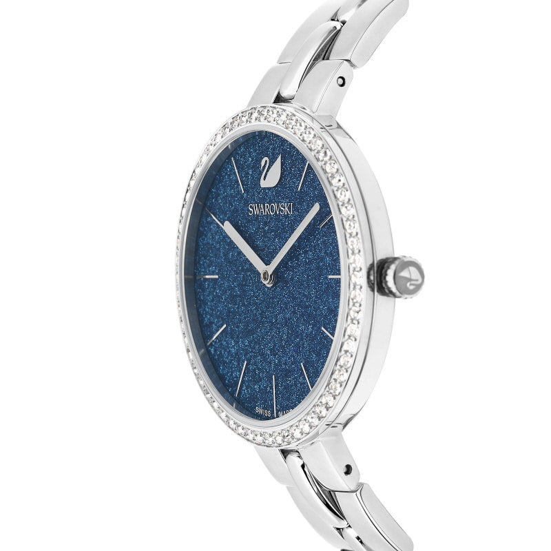 Swarovski Cosmopolitan Blue Dial Silver Steel Strap Watch for Women - 5517790