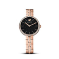 Swarovski Cosmopolitan Black Dial Rose Gold Steel Strap Watch for Women - 5517797