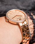 Swarovski Cosmopolitan Diamond Powder Gold Dial Rose Gold Steel Strap Watch for Women - 5517800