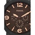 Fossil Nate Chronograph Black Dial Black Steel Strap Watch for Men - JR1356