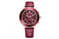 Swarovski Octea Lux Chrono Red Dial Red Leather Strap Watch for Women - 5547642