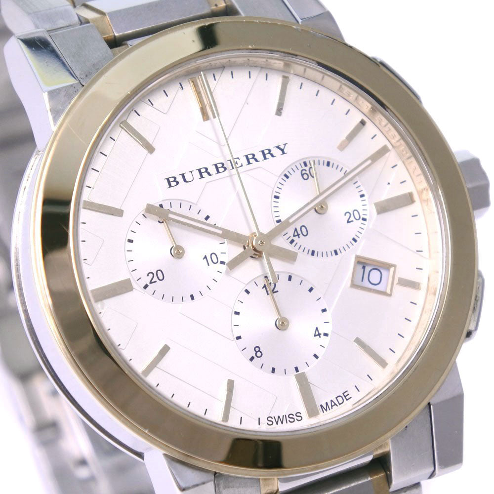 Burberry The City White Dial Two Tone Steel Strap Watch for Men - BU9751