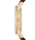 Burberry The City Gold Dial Red Leather Strap Watch for Women - BU9140