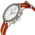 Tissot Quickster Chronograph NBA Miami Heat Edition White Dial Two Tone NATO Strap Watch for Men - T095.417.17.037.08