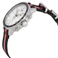 Tissot Quickster Chronograph NBA Toronto Raptors White Dial Two Tone NATO Strap Watch for Men - T095.417.17.037.16