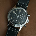 Breitling Avi Ref. 765 1953 Re-Edition Black Dial Black Leather Strap Watch for Men - AB0920131B1X1