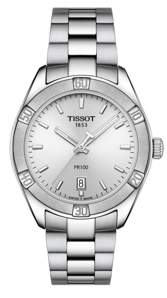Tissot PR 100 Sport Chic Silver Dial Silver Steel Strap Watch for Women - T101.910.11.031.00
