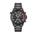 Hugo Boss Globetrotter Black Dial Black Steel Strap Watch for Men - 1513825