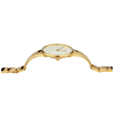 Calvin Klein Drift Silver Dial Gold Steel Strap Watch for Women - K6S2N516