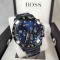 Hugo Boss Hero Sport Lux Chronograph Blue Dial Blue Steel Strap Watch for Men - 1513758