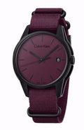 Calvin Klein Tone Maroon Dial Maroon NATO Strap Watch for Men - K7K514UP