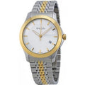 Gucci G Timeless Quartz Silver Dial Two Tone Mesh Bracelet Watch For Men - YA126409