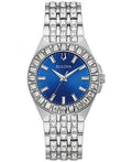 Bulova Phantom Baguette Crystal Blue Dial Silver Steel Strap Watch for Men - 96A254