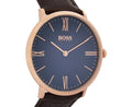 Hugo Boss Classic Jackson Blue Dial Brown Leather Strap Watch for Men - 1513458