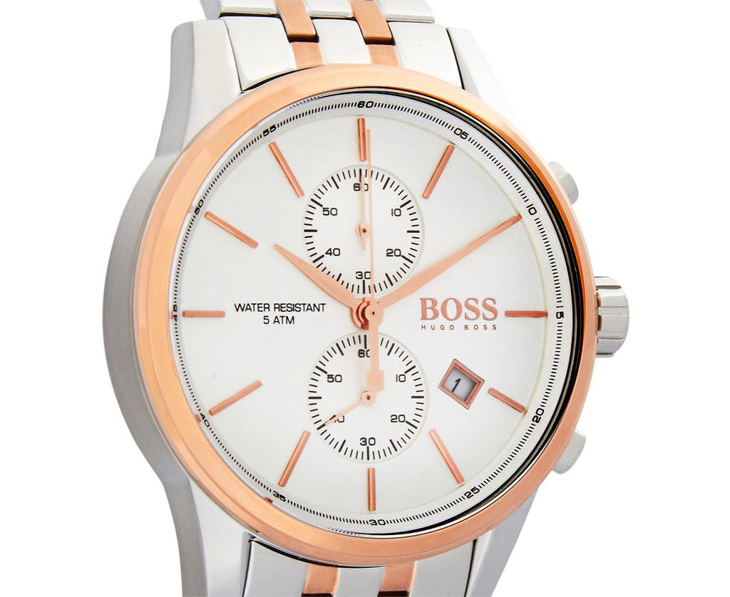 Hugo Boss Jet Silver Dial Two Tone Steel Strap Watch for Men - 1513385