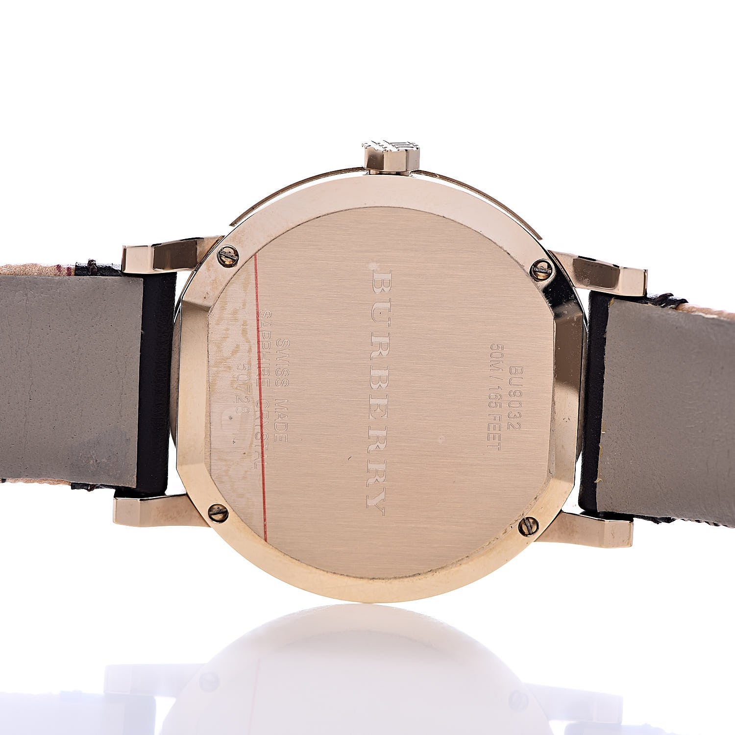 Burberry The City Gold Dial Black Leather Strap Watch for Men - BU9032