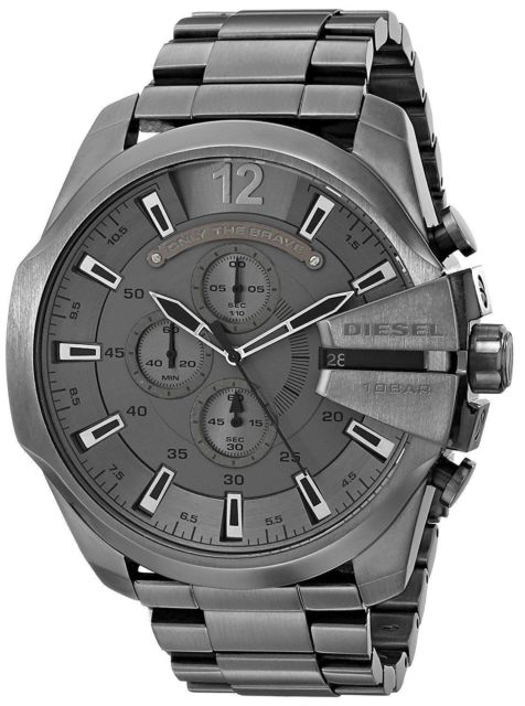 Diesel Mega Chief Chronograph Grey Dial Gunmetal Men's Watch - DZ4282